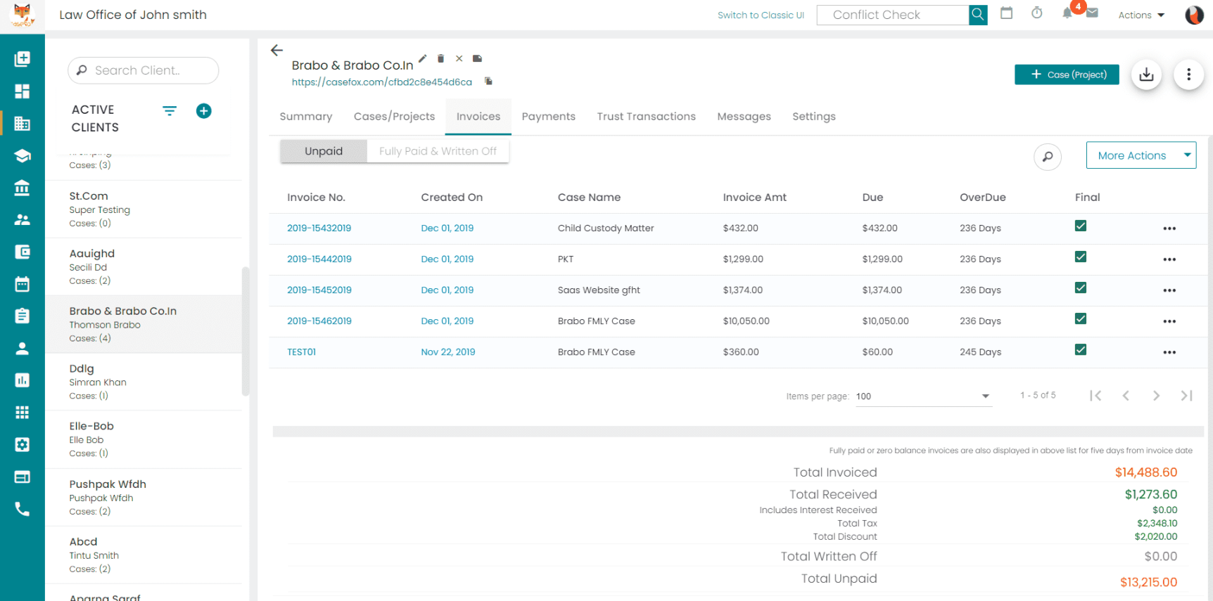 law firm client management system